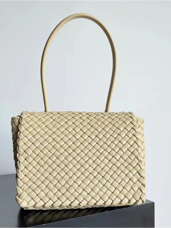 Handbags - BOTTEGA VENETA Nappa Intrecciato Patti Top Handle Bag - Cream
